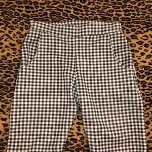 black and white checkered pants